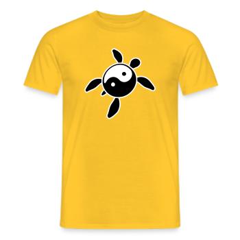 Tortues, Carapace, Yin, Yang, Symbole, Équilibre - T-shirt homme - jaune - Devant - AI Model Male 178 dark (178cm)