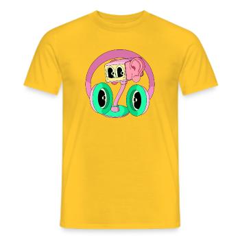 FREQUENZ - Männer T-Shirt - Gelb - Vorne - AI Model Male 178 dark (178cm)