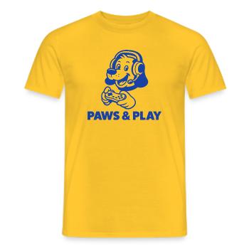 Retro Gaming Hamster Design - Männer T-Shirt - Gelb - Vorne - AI Model Male 178 dark (178cm)