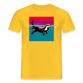 otter - Men's T-Shirt - yellow - Front - AI Model Male 178 dark (178cm)