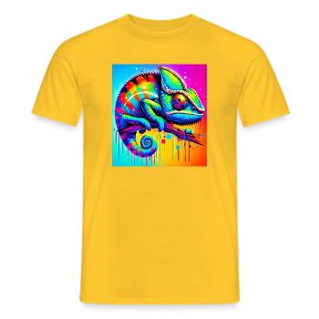 chameleon - Men's T-Shirt - yellow - Front - AI Model Male 178 dark (178cm)