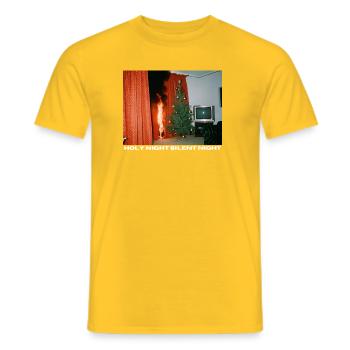Holy Night mal anders - Chaotisches Weihnachten - Männer T-Shirt - Gelb - Vorne - AI Model Male 178 dark (178cm)