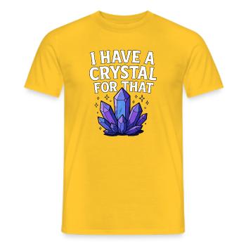 Crystal Humor Design - Men's T-Shirt - yellow - Front - AI Model Male 178 dark (178cm)