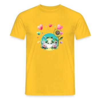 Kinder Froch Badewanne  - Männer T-Shirt - Gelb - Vorne - AI Model Male 178 dark (178cm)