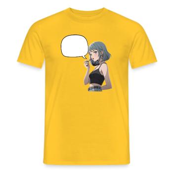 Speech Bubbles Noir Heroine CropTop - Men's T-Shirt - yellow - Front - AI Model Male 178 dark (178cm)