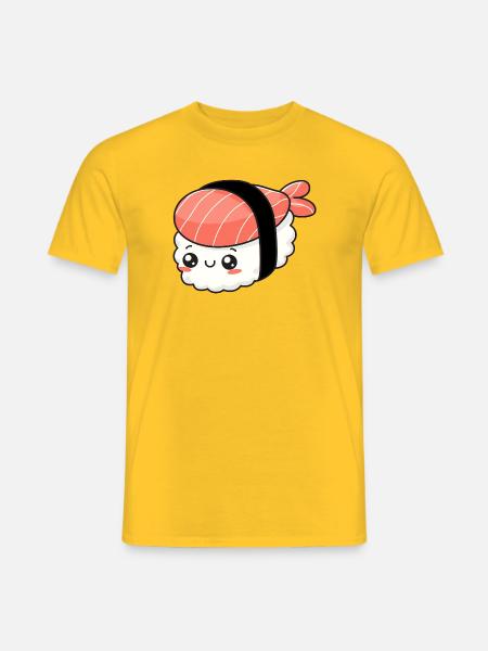 Kawaii Sushi - Men's T-Shirt - yellow
