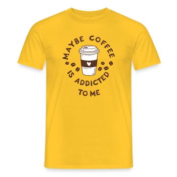 Coffee Lover Funny Quote - Men's T-Shirt - yellow - Front - AI Model Male 178 dark (178cm)