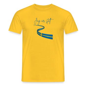 Schwedisch und stolz darauf - Männer T-Shirt - Gelb - Vorne - AI Model Male 178 dark (178cm)