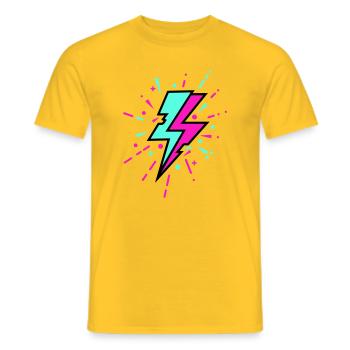 Retro Lightning Bolt Colorful Style - Men's T-Shirt - yellow - Front - AI Model Male 178 dark (178cm)