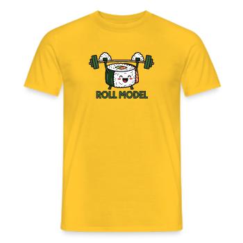Sushi Strength - Men's T-Shirt - yellow - Front - AI Model Male 178 dark (178cm)