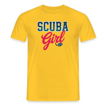Conception de plongée sous-marine pour fille - T-shirt homme - jaune - Devant - AI Model Male 178 dark (178cm)
