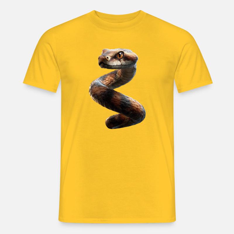 snake, python, cobra, rattlesnake, snakes - Men’s T-shirt - yellow