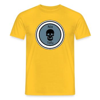 Illustration de tofu crâne pour streetwear - T-shirt homme - jaune - Devant - AI Model Male 178 dark (178cm)