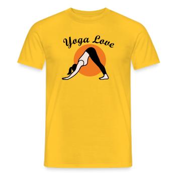 Yoga - Men's T-Shirt - yellow - Front - AI Model Male 178 dark (178cm)