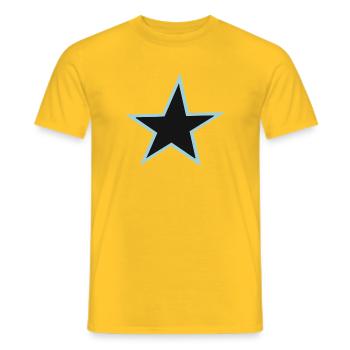 Dessin abstrait d’étoiles colorées - T-shirt homme - jaune - Devant - AI Model Male 178 dark (178cm)
