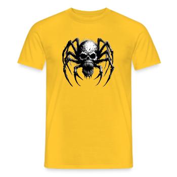 Halloween Monster Spider Skull - Men's T-Shirt - yellow - Front - AI Model Male 178 dark (178cm)