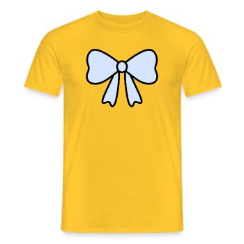 Zartes hellblaues Schleifendesign - Männer T-Shirt - Gelb - Vorne - AI Model Male 178 dark (178cm)