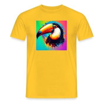 toucan - Men's T-Shirt - yellow - Front - AI Model Male 178 dark (178cm)