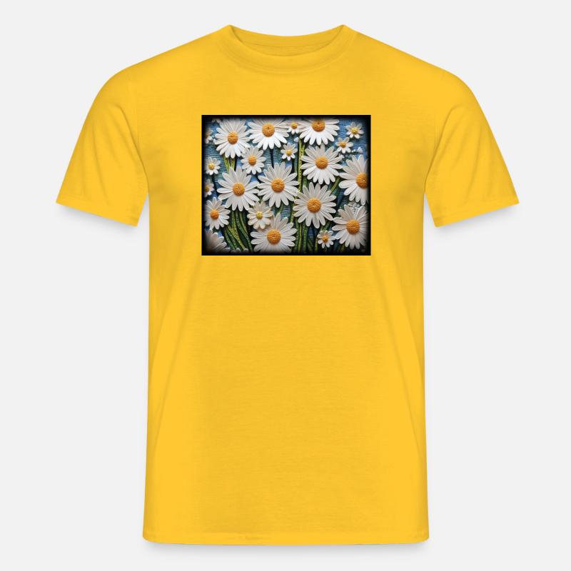 Blumenmuster Gänseblümchen Garten Hobby Design - Männer T-Shirt - Gelb