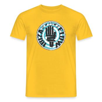 Powerful Ibiza design in graffiti style - Men's T-Shirt - yellow - Front - AI Model Male 178 dark (178cm)