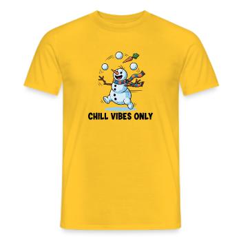 Frosty Jongleur: Chillige Vibes - Männer T-Shirt - Gelb - Vorne - AI Model Male 178 dark (178cm)
