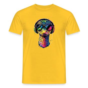 snake, python, cobra, rattlesnake, snakes - Men's T-Shirt - yellow - Front - AI Model Male 178 dark (178cm)