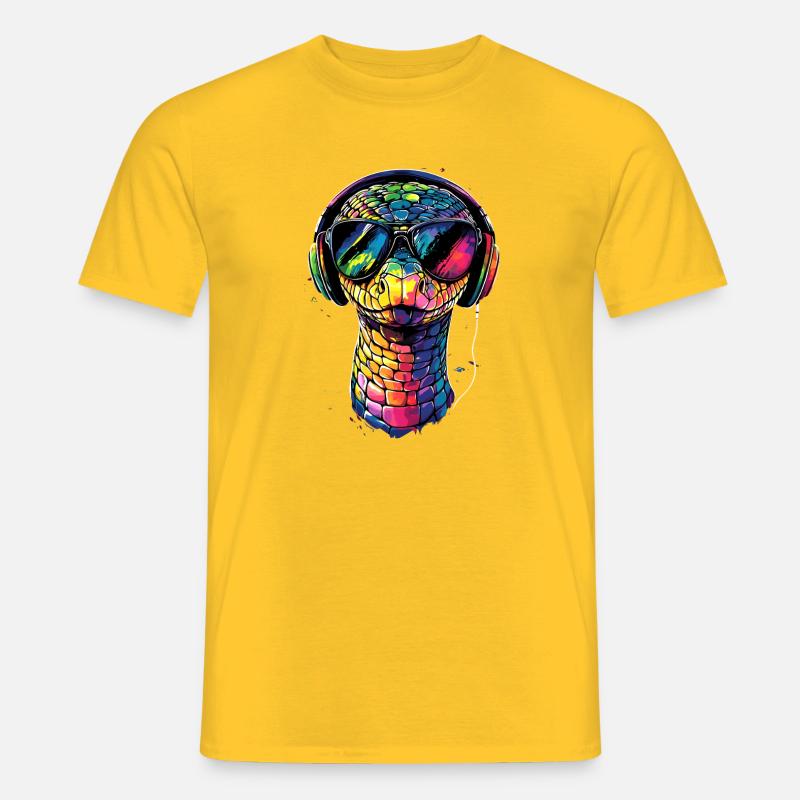 Schlange Python Kobra Klapperschlange Schlangen - Männer T-Shirt - Gelb