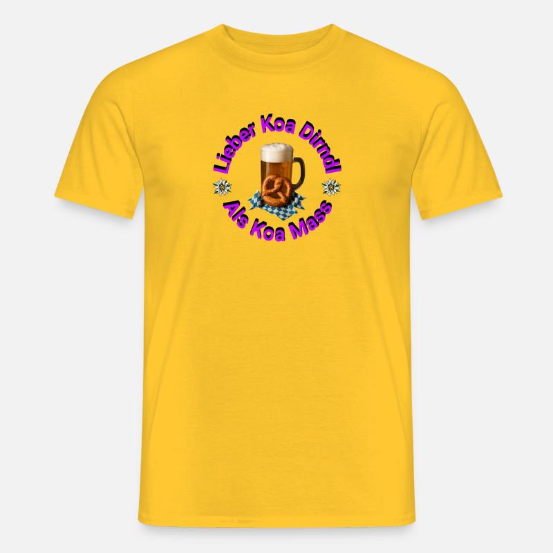 Lieber Koa Dirndl Als Koa Mass - Männer T-Shirt - Gelb