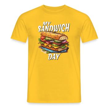 MY SANDWICH DAY - Männer T-Shirt - Gelb - Vorne - AI Model Male 178 dark (178cm)