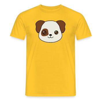 Charming Puppy Cartoon Design - Men's T-Shirt - yellow - Front - AI Model Male 178 dark (178cm)