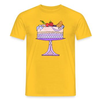 Cake - Men's T-Shirt - yellow - Front - AI Model Male 178 dark (178cm)