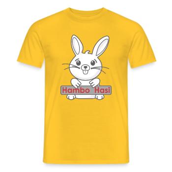 Smiling bunny with logo - Men's T-Shirt - yellow - Front - AI Model Male 178 dark (178cm)