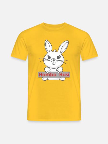 Smiling bunny with logo - Men's T-Shirt - yellow