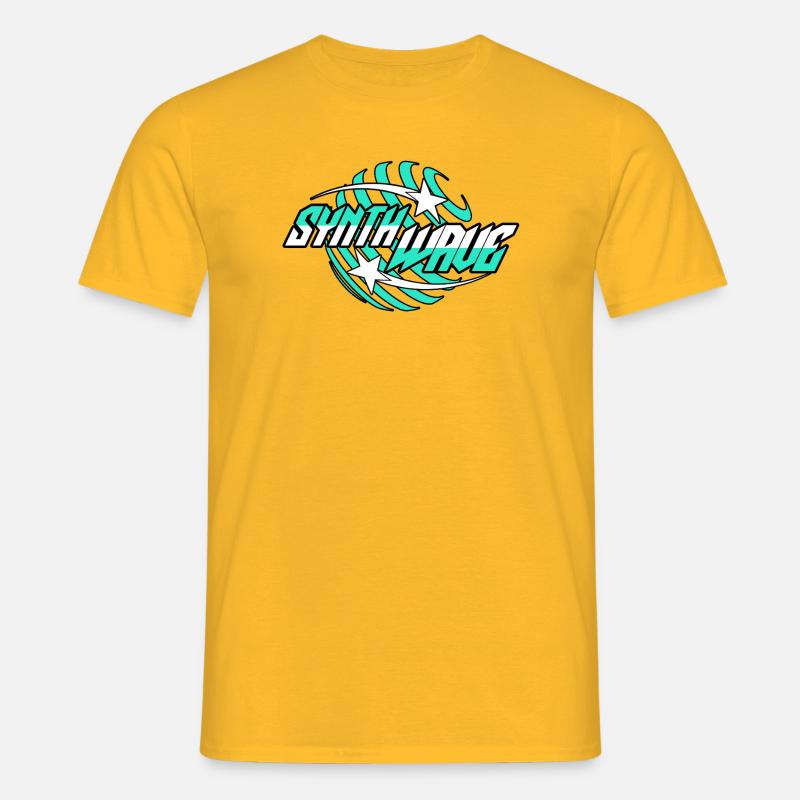 Synth Wave Synthesizer  - Männer T-Shirt - Gelb