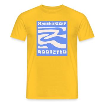 Synthesizer addicted Synth Modular - Männer T-Shirt - Gelb - Vorne - AI Model Male 178 dark (178cm)