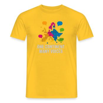 Diversity of voices in Europe Languages - Men's T-Shirt - yellow - Front - AI Model Male 178 dark (178cm)