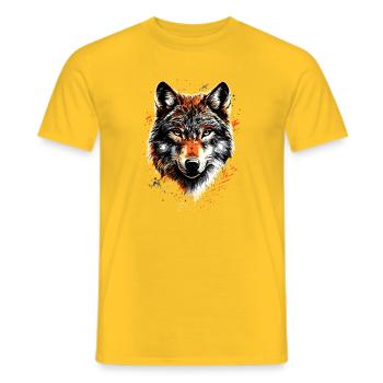 Wolf Love Wolves Wolf Pack Wolfhound Wild Wolf - Men's T-Shirt - yellow - Front - AI Model Male 178 dark (178cm)