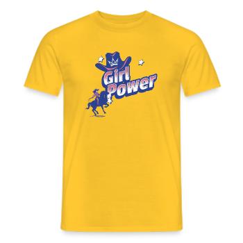 Girl Power - blauer Western - Männer T-Shirt - Gelb - Vorne - AI Model Male 178 dark (178cm)