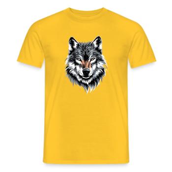 Wolf Love Wolves Wolf Pack Wolfhound Wild Wolf - Men's T-Shirt - yellow - Front - AI Model Male 178 dark (178cm)