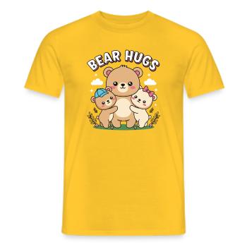 Adorable ours câlins dessin animé - T-shirt homme - jaune - Devant - AI Model Male 178 dark (178cm)
