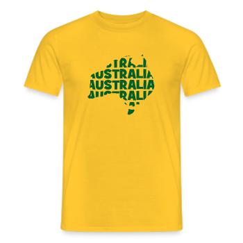 Australia - Australia - Map - Outline - Men's T-Shirt - yellow - Front - AI Model Male 178 dark (178cm)