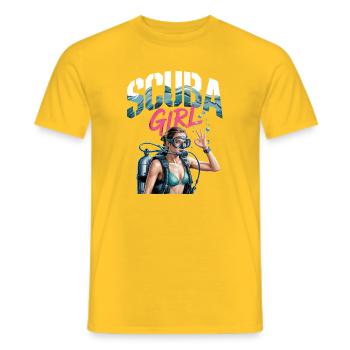 Scuba Girl Taucherin Design - Männer T-Shirt - Gelb - Vorne - AI Model Male 178 dark (178cm)