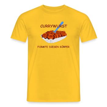 Currywurst - Men's T-Shirt - yellow - Front - AI Model Male 178 dark (178cm)