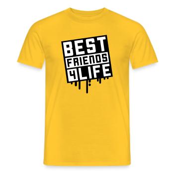Meilleurs amis pour la vie - T-shirt homme - jaune - Devant - AI Model Male 178 dark (178cm)