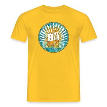 Ibiza Flow Sunrise Design - Men's T-Shirt - yellow - Front - AI Model Male 178 dark (178cm)