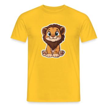 Lion - Men's T-Shirt - yellow - Front - AI Model Male 178 dark (178cm)
