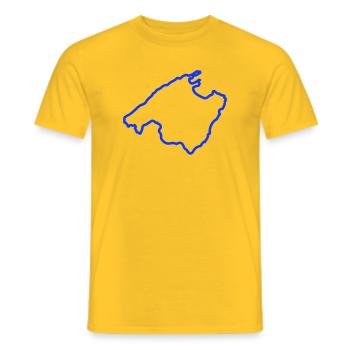 mallorca_umriss_land - Men's T-Shirt - yellow - Front - AI Model Male 178 dark (178cm)