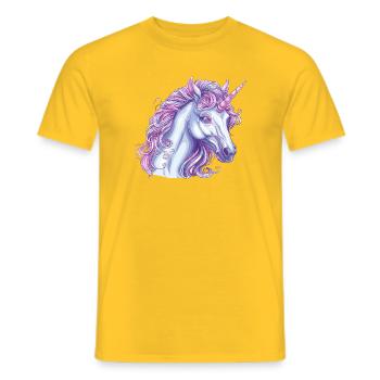 Licorne enchantée Expression magique - T-shirt homme - jaune - Devant - AI Model Male 178 dark (178cm)