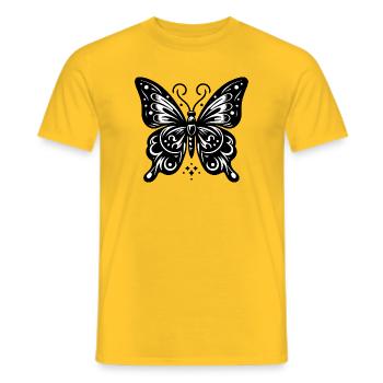 Papillon Stylisé Monochrome - T-shirt homme - jaune - Devant - AI Model Male 178 dark (178cm)