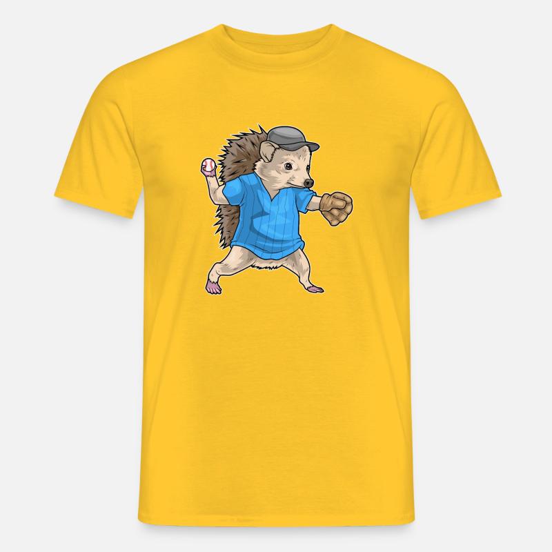 Hérisson Baseball Gant de Baseball - T-shirt homme - jaune